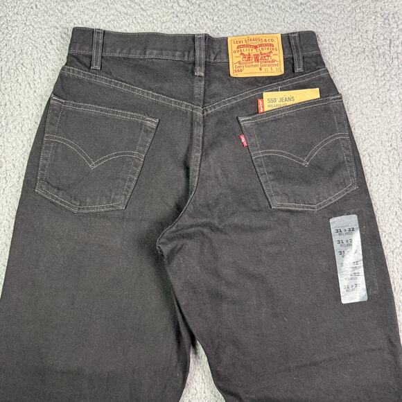 VINTAGE Levis 550 Jeans Mens 31x32 Black Relaxed Fit Denim 90s Y2K NEW - Picture 1 of 12